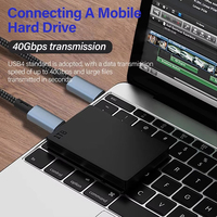 Cable USB 4 Tipo C a Tipo C de 8k 60hz, 40gbps de Datos, Carga PD de 240w, Aleación de Aluminio, Cobre Puro, Trenzado de Nailon, 12 Meses de Garantía, 0.5m