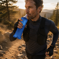 Gourde souple légère en TPU à boire directement, bouteille d'eau portable pour le sport, le camping et les voyages