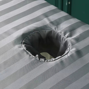 4 tailles de drap de <span class=keywords><strong>table</strong></span> de massage en coton mercerisé rayé <span class=keywords><strong>pour</strong></span> salon de beauté SPA couvre-lit respirant sans trou - Product Image 3