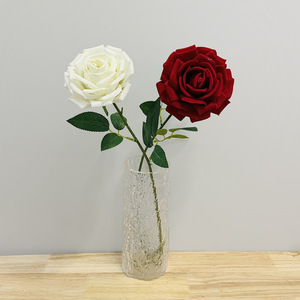 Rosas Artificiales de Terciopelo, Rosa Individual Grande, Decoración para el Hogar y Bodas, Venta Directa de Fábrica Exclusiva Transfronteriza - Product Image 1