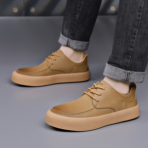 Chaussures de course à lacets pour hommes Veca Fashion Trend, style coréen, automne, cuir véritable, respirantes, semelle intérieure en EVA, semelle extérieure en caoutchouc épaisse - Product Image 2