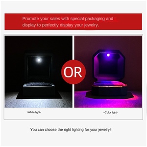 กล่องใส่เครื่องประดับ LED ทรงแปดเหลี่ยม พร้อมไฟ LED สีสันสดใส และไฟสปอตไลท์ บรรจุภัณฑ์เคลือบสีอบ - Product Image 2