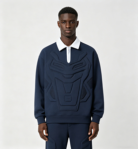 Sweat-shirt polo <span class=keywords><strong>à</strong></span> manches longues avec logo personnalisé : Pull décontracté unisexe <span class=keywords><strong>à</strong></span> col demi-zip, uniforme <span class=keywords><strong>de</strong></span> <span class=keywords><strong>travail</strong></span> d'entreprise, hauts <span class=keywords><strong>de</strong></span> groupe Sehe Fashion - Product Image 2