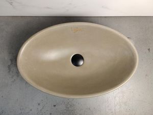 Lavabo de Cemento Gris Claro, Forma Personalizada, Minimalista, Redondo, Cilíndrico, para Colocar Sobre la Encimera del Baño - Product Image 3