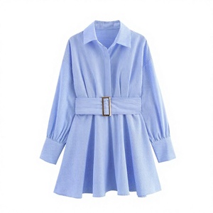 Robe mini trapèze rayée tissée pour femme TAOP&ZA, écologique et infroissable, Nouvelle collection Printemps 2025 7884 - Product Image 2