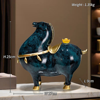 Bon chanceux cadeaux d'affaires décoration de la maison Tang Statue de cheval à la main en résine émaillée Cheval Animal Sculpture