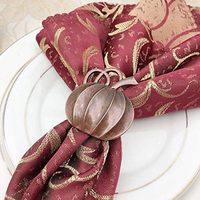 Lot d'anneaux de serviette rustiques en forme de citrouille en alliage pour décorations de table d'Halloween, de Thanksgiving et de récolte
