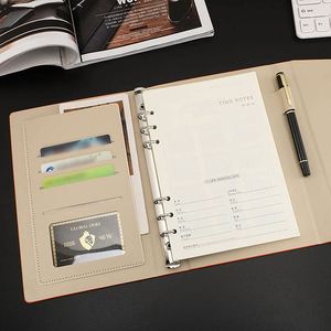 Custom A5 Three-fold Notebook Loose-<b>leaf</b> Binding Replaceable Inner Pages Journal Organizer Business Meeting Gift Notebook Binder - Product Image 4