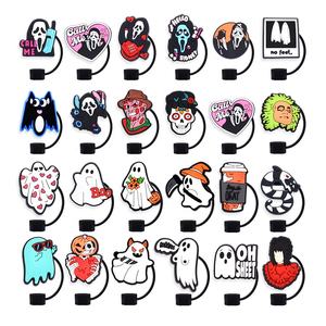 Bar Accesorios Tema de Halloween película <span class=keywords><strong>Beetlejuice</strong></span> personaje Halloween paja toppers encantos y vaso - Product Image 2