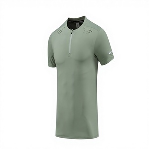 T-shirt sport en maille respirant à séchage rapide, à col rond, uni, en polyester, fin, pour homme, pour l'été - Product Image 1
