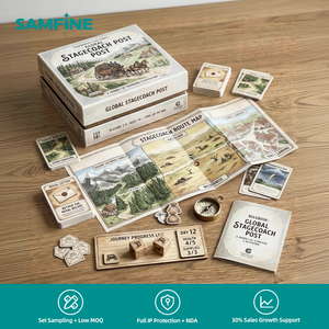 Étui magnétique à rabat avec compartiment secret, jeu de société d'exploration interactive tactile sur le thème des cartes et jetons vintage - Product Image 1
