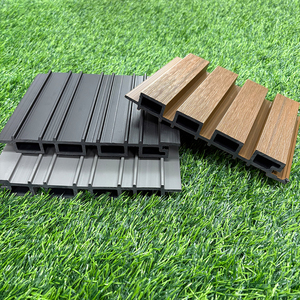 Co đùn ngoài trời phong cách hiện đại bên ngoài tấm tường phẳng <span class=keywords><strong>Walnut</strong></span> màu capped trang trí WPC Ốp cho khách sạn Công viên nhà - Product Image 5