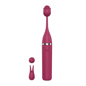 Vibrateur RH 3-en-1 avec têtes interchangeables, 10 fréquences, 100 % étanche, rechargeable par USB, sensation de toucher réel, respectueux de l'environnement, effet retardateur - Product Image 4