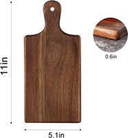 Mini planche à découper en bois d'acacia avec poignée, certifiée FSC, non toxique, pour la découpe, le service et la gravure