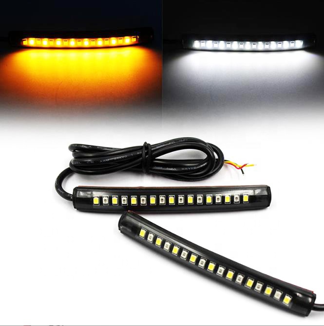 17 светодиодных гибких лент, световой индикатор поворота, белый + янтарный стоп-сигнал и ходовой сигнал, красный, янтарный цвет