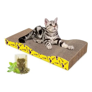 Griffoir ondulé à la catnip 44,5 cm pour chats avec pochette remplie de catnip - Product Image 1