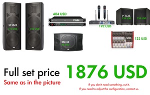 Ensemble complet de haut-parleurs <span class=keywords><strong>multi</strong></span>-gamme, double subwoofer professionnel de <span class=keywords><strong>15</strong></span> pouces 600W, amplificateur de basses passif et actif, mixeur audio - Product Image 2