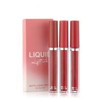 Matte 3-Color Air Velvet Lipstick Lip Gloss Set Waterproof Non-Stick Long Lasting Cream Formula for Makeup Gift for Cosmetics