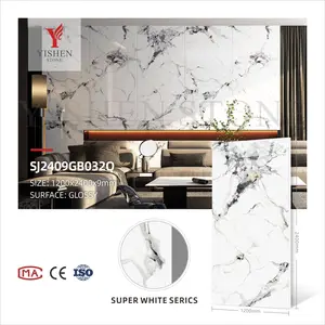 Hot Sale 1200*2400*9 Large Size porcelain polished glazed slabs for wall and floor sintered stone marble slab