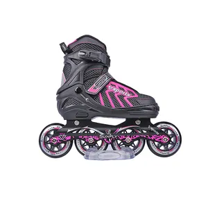 OEM ODM热卖专业溜冰鞋价格便宜ABEC-7轴承可调直排轮溜冰鞋现货