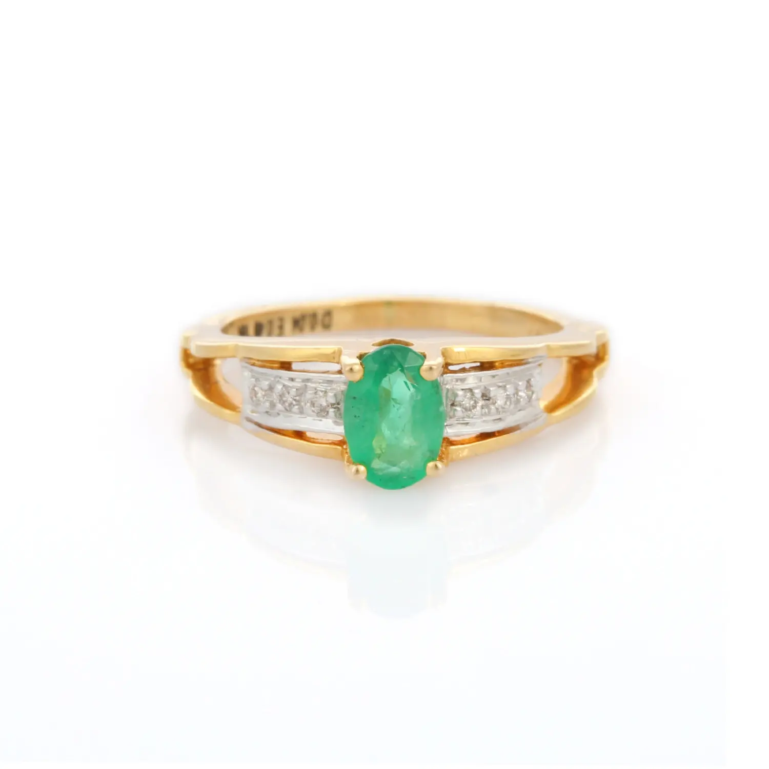 Luxe Sieraden Natuurlijke Emerald Diamond Wedding Ring 18K Solid Geel Goud Vinger Ring Fijne Sieraden Voor Mannen Vrouwen