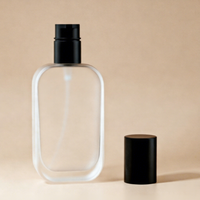 Bouteilles en verre rectangulaires personnalisées avec logo, bouchon à vis, pour lotion hydratante, emballage cosmétique vide, produits de soin de la peau, sérum