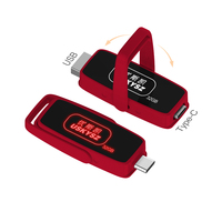 Flash Drive USKYSZ USB Stick Pen Drive 32GB 3.1 LED Thumb Drive 16GB 64GB 128GB 2 in 1 Tipe-C Custom OTG USB Flash Drive