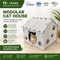 Lit pour animaux de compagnie en feutre écologique, solide, classique, confortable, pliable, imperméable, protecteur, pour chats, chiens, petits animaux, avec housse amovible