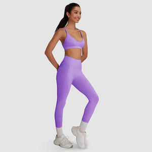 Aoyema เสื้อครอปแบบไขว้ด้านหลังชุดออกกำลังกายกางเกงวิ่งไร้รอยต่อเสื้อผ้าโยคะบราเลกกิ้งสตรีชุดกีฬา - Product Image 6