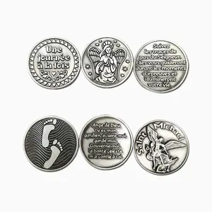 Wholesale customization zinc alloy silver coin coin christian metal souvenir coins metal crafts