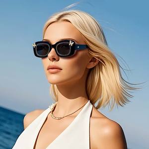 Lunettes de soleil papillon Z3405 noires avec strass pour femme, protection UV400, monture PC, style créateur, type 3 - Product Image 5