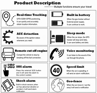 Traceur GPS intelligent 4G YLG406 pour flotte d'entreprise avec carte SIM mondiale