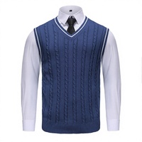 Pull en maille de luxe 2025 pour homme, coupe ajustée, infroissable, anti-rétrécissement, respirant, en laine/polyester, haut de gamme, confortable et polyvalent