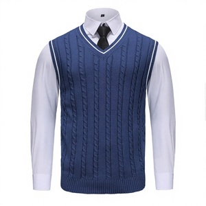 Pull en maille de luxe 2025 pour homme, coupe ajustée, infroissable, anti-rétrécissement, respirant, en laine/polyester, haut de gamme, confortable et polyvalent - Product Image 3