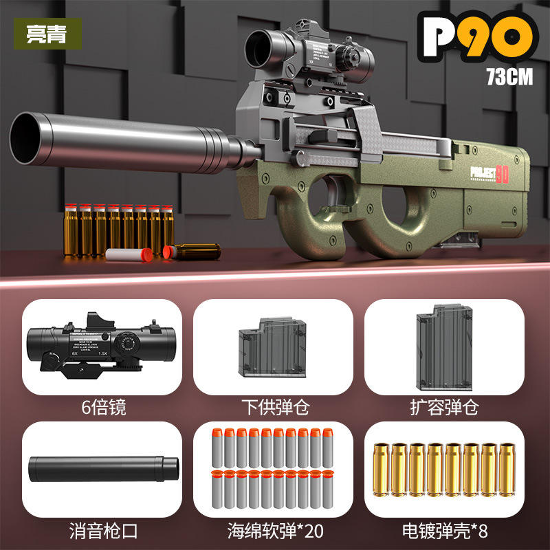 Green p90 assault -73cm-electroplated shell-double mag