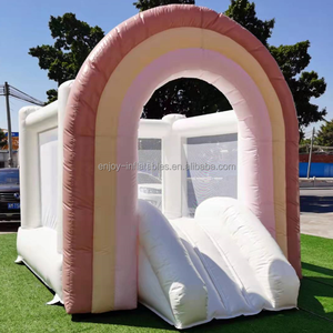 Precio barato Pvc Pastel Arco Iris castillo hinchable comercial inflable con tobogán chico Casa de rebote inflable para <span class=keywords><strong>alquiler</strong></span> de fiestas - Product Image 1