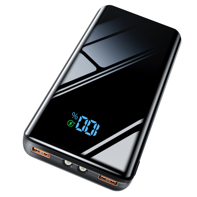 2025 Best-selling Dual-Line 20,000 High-Capacity Fast-Charging Digital Display Wireless Charging Ultra Slim Portable Power Bank