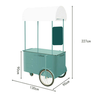 Camion de nourriture remorque de nourriture Mini carré Hamburgers Pizza BBQ remorque de restauration rapide crème glacée vélo vélo chariot à vendre