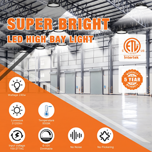 Lampes LED Highbay rondes suspendues UFO, 150W 100W commutables, IP65 ETL, éclairage pour atelier, entrepôt, garage, magasin - Product Image 2
