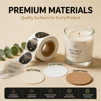 Étiquettes adhésives en vinyle personnalisées de l'usine source, imperméables, résistantes à l'huile, anti-UV, recyclables pour pots de bougies, boîtes et emballages alimentaires