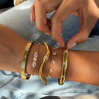 Ensemble de bracelets chaîne en acier inoxydable plaqué or avec zircon, inaltérable, pour femme, bijoux minimalistes haut de gamme, cadeau de luxe léger