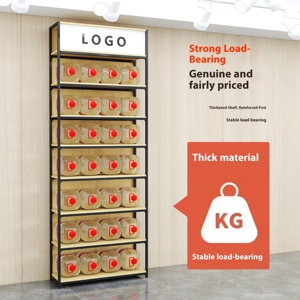 Tùy chỉnh mới bán hiện Đại kim loại bằng gỗ Kệ trưng bày kệ đơn bên Heavy Duty Kệ siêu thị với tủ - Product Image 3