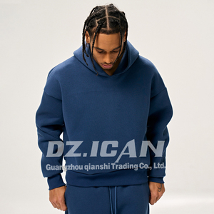 Qianshi 500 Gsm survêtement coupe-vent survêtement 100% coton Football polaire lourd surdimensionné Tech polaire hommes survêtements - Product Image 5