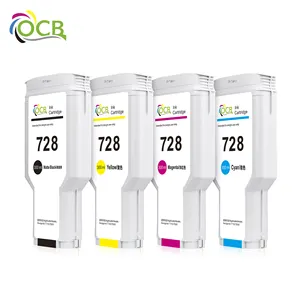 Ocbestjet Hot Koop 728 Compatibele Originele Inkt Cartridges 300Ml Met Chip Met Dye Inkt Voor Hp Designjet T730 T830