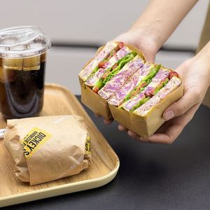 Custom Printed <b>Food</b> Grade PE Greaseproof <b>Wrapping</b> <b>Paper</b> Waterproof Disposable for Sandwich Patty Burger Cake Pizza Packaging - Product Image 1