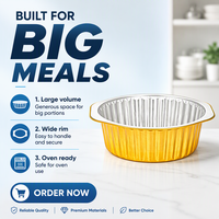 Plaque de cuisson en aluminium, pour aliments grillés au barbecue à emporter, 1430 ml, résistante à la chaleur, qualité alimentaire, dorée, en stock, directement de l'usine