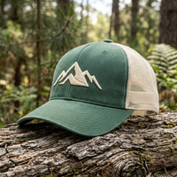 Topi Trucker Snapback A-Frame Berbahan Polyester 100% dengan Bordir Huruf Sporty High Density, Model Melengkung, Grosir