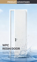 Porte intérieure en composite bois-plastique (WPC) sur mesure, résistante à l'humidité et anti-étirement, pour chambre et salle de bain