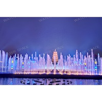 Fontaine de piscine multicolore avec effet d'eau dansante et écran LED pour la décoration paysagère de jardin