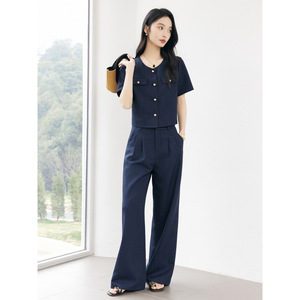 Women's Tencel Linen Suit Set Short Sleeve Summer Breathable Business Casual Work Wear Professional Commute Outfit - Product Image 3